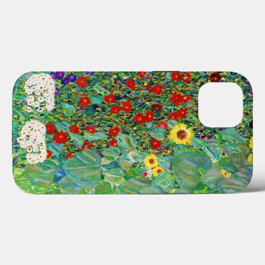 Bauerngarten Gustav Klimt mit Sonnenblumenmalereie Case-Mate iPhone Hülle (Rückseite (Horizontal))