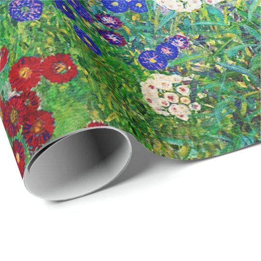 Bauerngarten Gustav Klimt mit Sonnenblumenmalereie Geschenkpapier (Rolleneckpunkt)