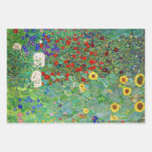Bauerngarten Gustav Klimt mit Sonnenblumenmalereie Geschenkpapier Set (Vorderseite)
