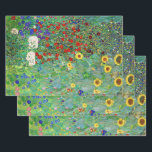 Bauerngarten Gustav Klimt mit Sonnenblumenmalereie Geschenkpapier Set<br><div class="desc">Bauerngarten Gustav Klimt mit Sonnenblumen Vintage Jugendstil-Malerei</div>