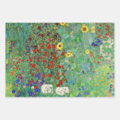 Bauerngarten Gustav Klimt mit Sonnenblumenmalereie Geschenkpapier Set (Vorderseite)