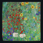 Bauerngarten Gustav Klimt mit Sonnenblumenmalereie Halstuch<br><div class="desc">Bauerngarten Gustav Klimt mit Sonnenblumen Vintage Jugendstil-Malerei</div>