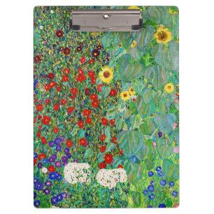 Bauerngarten Gustav Klimt mit Sonnenblumenmalereie Klemmbrett