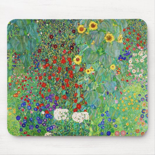 Bauerngarten Gustav Klimt mit Sonnenblumenmalereie Mousepad (Vorne)