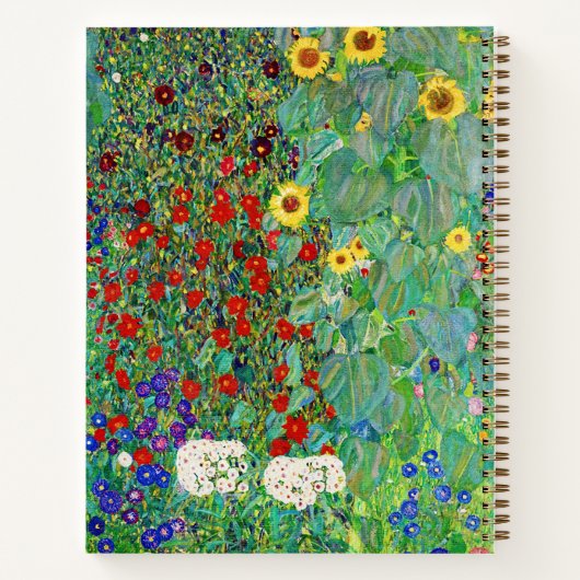 Bauerngarten Gustav Klimt mit Sonnenblumenmalereie Notizblock (Rückseite)