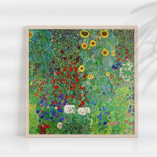 Bauerngarten Gustav Klimt mit Sonnenblumenmalereie Poster