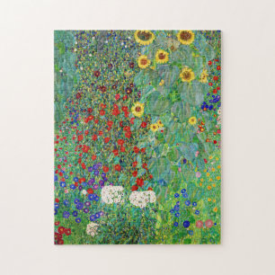 Bauerngarten Gustav Klimt mit Sonnenblumenmalereie Puzzle
