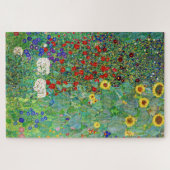 Bauerngarten Gustav Klimt mit Sonnenblumenmalereie Puzzle (Horizontal)