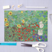 Bauerngarten Gustav Klimt mit Sonnenblumenmalereie Seidenpapier (Handwerk)