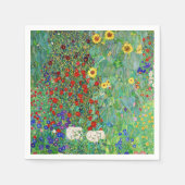 Bauerngarten Gustav Klimt mit Sonnenblumenmalereie Serviette (Vorderseite)