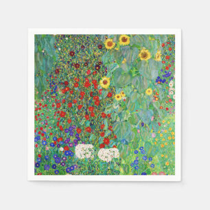Bauerngarten Gustav Klimt mit Sonnenblumenmalereie Serviette