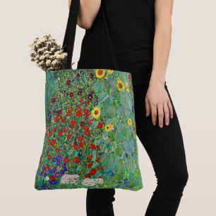 Bauerngarten Gustav Klimt mit Sonnenblumenmalereie Tasche