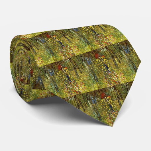 Bauerngarten mit Crucifix von Gustav Klimt Krawatte (Gerollt)