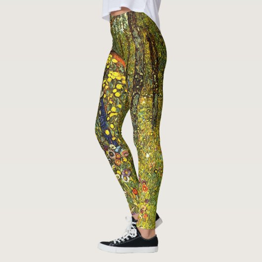 Bauerngarten mit Crucifix von Gustav Klimt Leggings (Links)