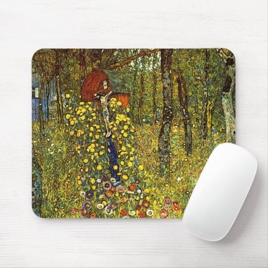 Bauerngarten mit Crucifix von Gustav Klimt Mousepad (Mit Mouse)