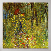 Bauerngarten mit Crucifix von Gustav Klimt Poster (Vorne)