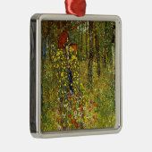 Bauerngarten mit Crucifix von Gustav Klimt Silbernes Ornament (Rechts)