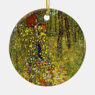Bauerngarten mit Kruzifix von Gustav Klimt Keramikornament