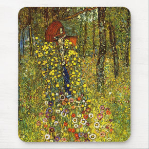 Bauerngarten mit Kruzifix von Gustav Klimt Mousepad