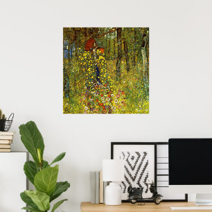 Bauerngarten mit Kruzifix von Gustav Klimt Poster