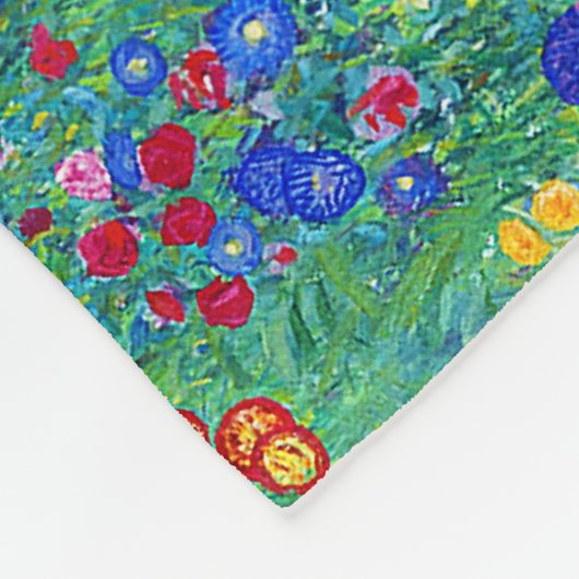 Bauerngarten mit Sonnenblumen, Gustav Klimt Fleecedecke (Ecke)