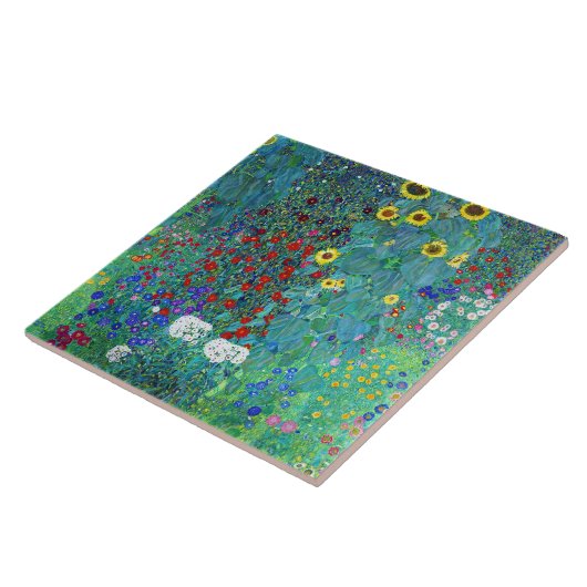 Bauerngarten mit Sonnenblumen, Gustav Klimt Fliese (Seite)