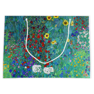 Bauerngarten mit Sonnenblumen, Gustav Klimt Große Geschenktüte