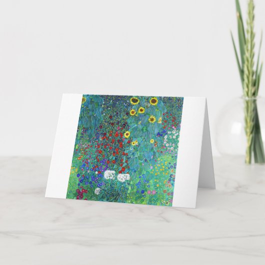 Bauerngarten mit Sonnenblumen, Gustav Klimt Karte (Vorderseite)