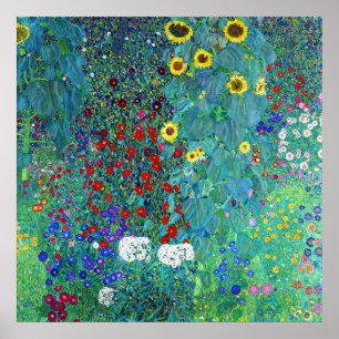 Bauerngarten mit Sonnenblumen, Gustav Klimt Poster