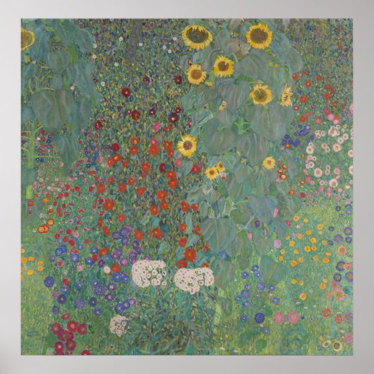 Bauerngarten mit Sonnenblumen - Gustav Klimt Poster (Vorne)