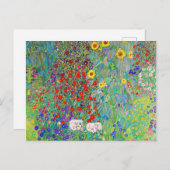 Bauerngarten mit Sonnenblumen Gustav Klimt Postkarte (Vorne/Hinten)