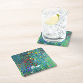 Bauerngarten mit Sonnenblumen, Gustav Klimt Rechteckiger Pappuntersetzer (Vor Ort)