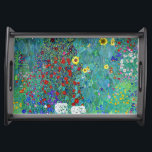Bauerngarten mit Sonnenblumen, Gustav Klimt Serviertablett<br><div class="desc">Gustav Klimt (14. Juli 1862 - 6. Februar 1918) war ein österreichischer symbolischer Maler und einer der prominentesten Mitglieder der Wiener Sezessionsbewegung. Klimt ist bekannt für seine Gemälde, Wandgemälde, Skizzen und andere Kunstobjekte. Neben seinen figurativen Werken, die Allegorien und Portraits enthalten, malte er Landschaften. Unter den Künstlern der Wiener Sezession...</div>