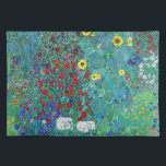 Bauerngarten mit Sonnenblumen, Gustav Klimt Stofftischset<br><div class="desc">Gustav Klimt (14. Juli 1862 - 6. Februar 1918) war ein österreichischer symbolischer Maler und einer der prominentesten Mitglieder der Wiener Sezessionsbewegung. Klimt ist bekannt für seine Gemälde, Wandgemälde, Skizzen und andere Kunstobjekte. Neben seinen figurativen Werken, die Allegorien und Portraits enthalten, malte er Landschaften. Unter den Künstlern der Wiener Sezession...</div>