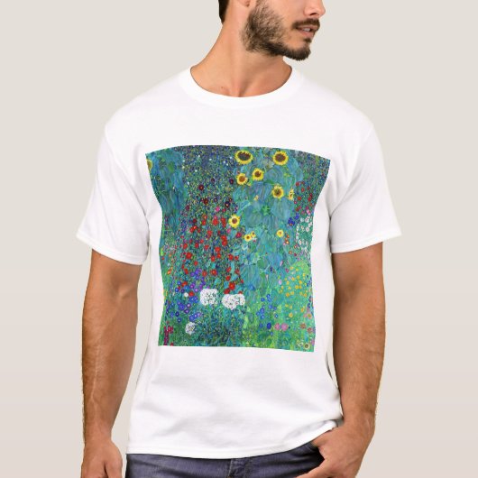 Bauerngarten mit Sonnenblumen, Gustav Klimt T-Shirt (Vorderseite)