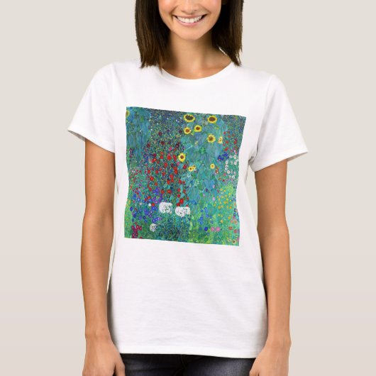 Bauerngarten mit Sonnenblumen, Gustav Klimt T-Shirt (Vorderseite)