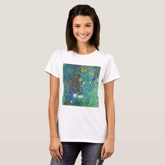Bauerngarten mit Sonnenblumen, Gustav Klimt T-Shirt (Vorne ganz)