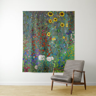 Bauerngarten mit Sonnenblumen Gustav Klimt Wandteppich