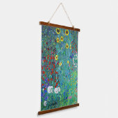 Bauerngarten mit Sonnenblumen, Gustav Klimt Wandteppich Mit Holzrahmen (Gewinkelt)