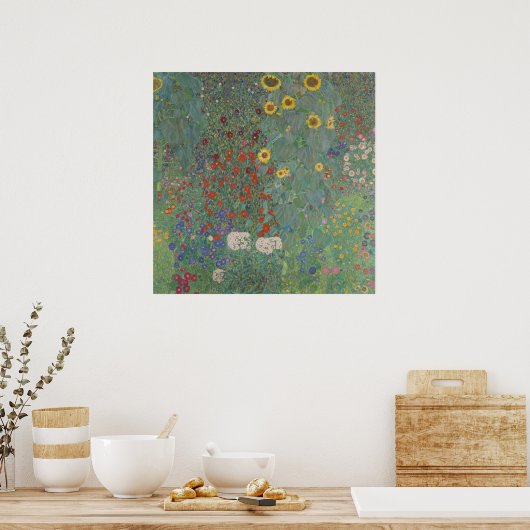 Bauerngarten mit Sonnenblumen — Klimt Poster (Küche)
