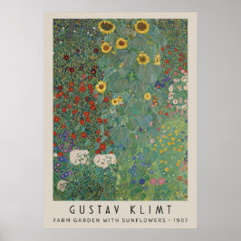 Bauerngarten mit Sonnenblumen Poster