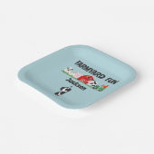 Bauerngeld 1. Geburtstag Bauernhof Tierkids Party Pappteller (Gewinkelt)