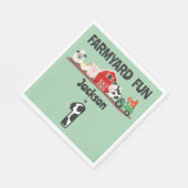 Bauerngeld 1. Geburtstag Bauernhof Tierkids Party Serviette (Ecke)