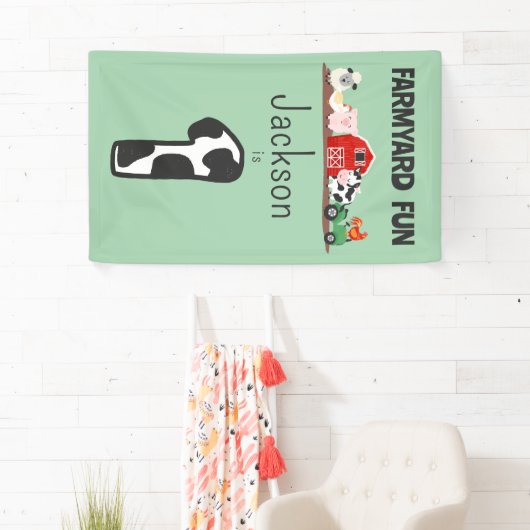 Bauerngeld 1. Geburtstag Bauernhof Tierkinder Banner (Insitu)