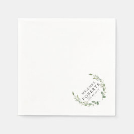 Bauerngrün | Individuelle Name Hochzeit Serviette