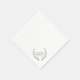 Bauerngrün | Individuelle Name Hochzeit Serviette