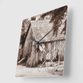 Bauernhaus Antiker Stall Quadratische Wanduhr (Winkel)