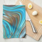 Bauernhaus aquamarin blau Woodgrain türkisfarbene Geschirrtuch (Viertel Falte)