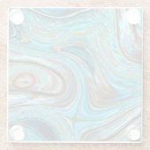 Bauernhaus aquamarin blau Woodgrain türkisfarbene  Glasuntersetzer (Rückseite)