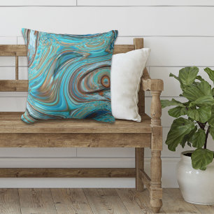 Bauernhaus aquamarin blau Woodgrain türkisfarbene  Kissen